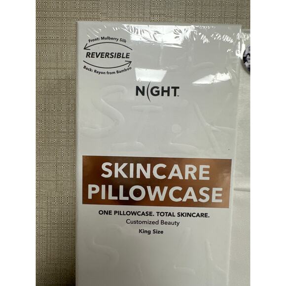 Night Reversible Skincare Pillowcase Mulberry Silk + Rayon From Bamboo NEW - Picture 2 of 4